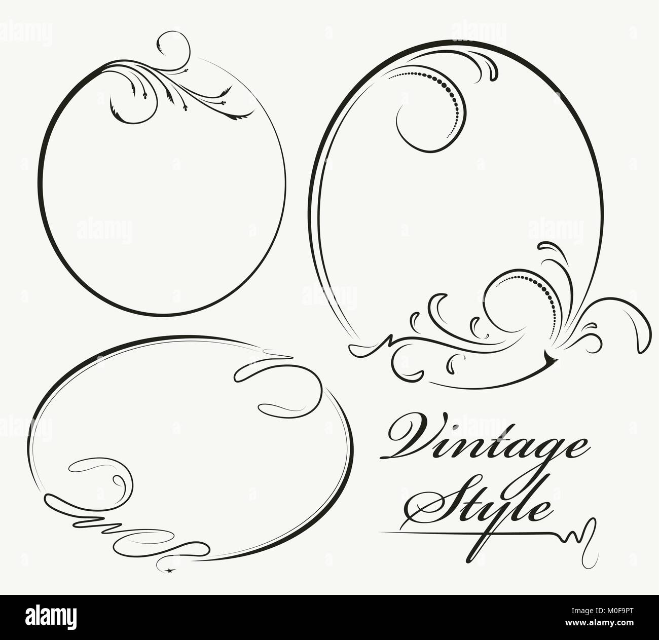 Beautiful collection of oval frames. Vector Stock Vector Image & Art