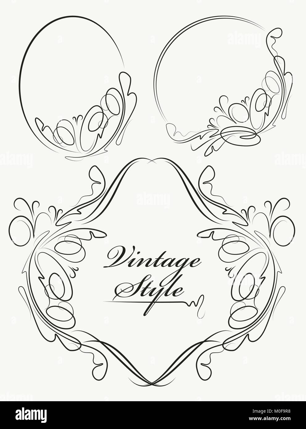 Set of 3 oval frames. Vector Stock Vector Image & Art - Alamy