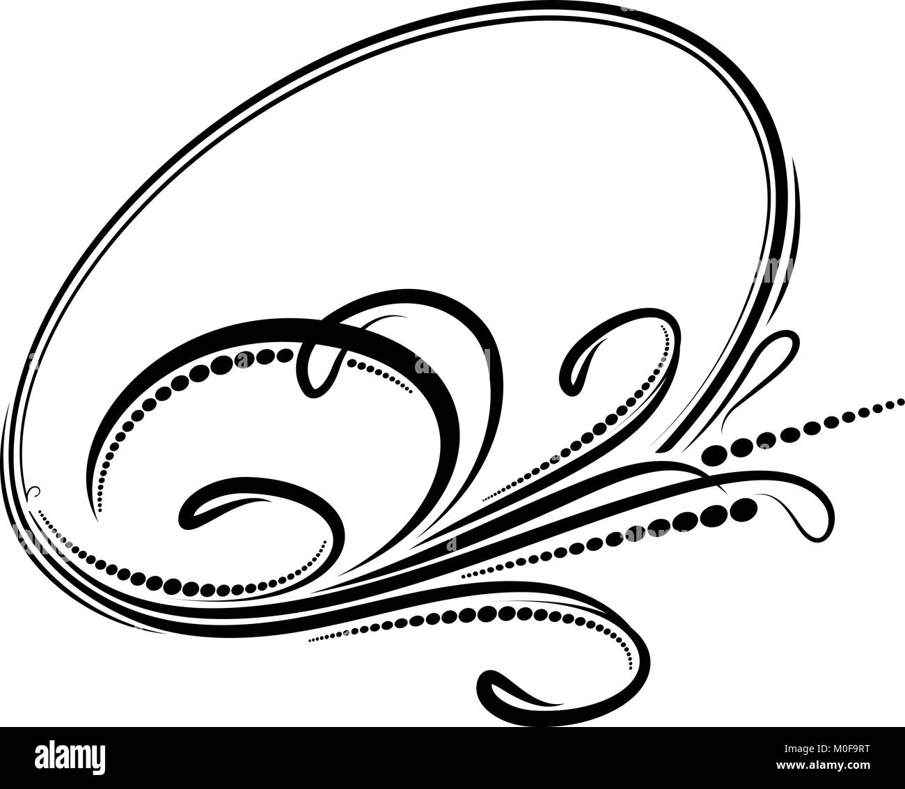 Elegant oval black and white frame. Vector illustration Stock Vector ...