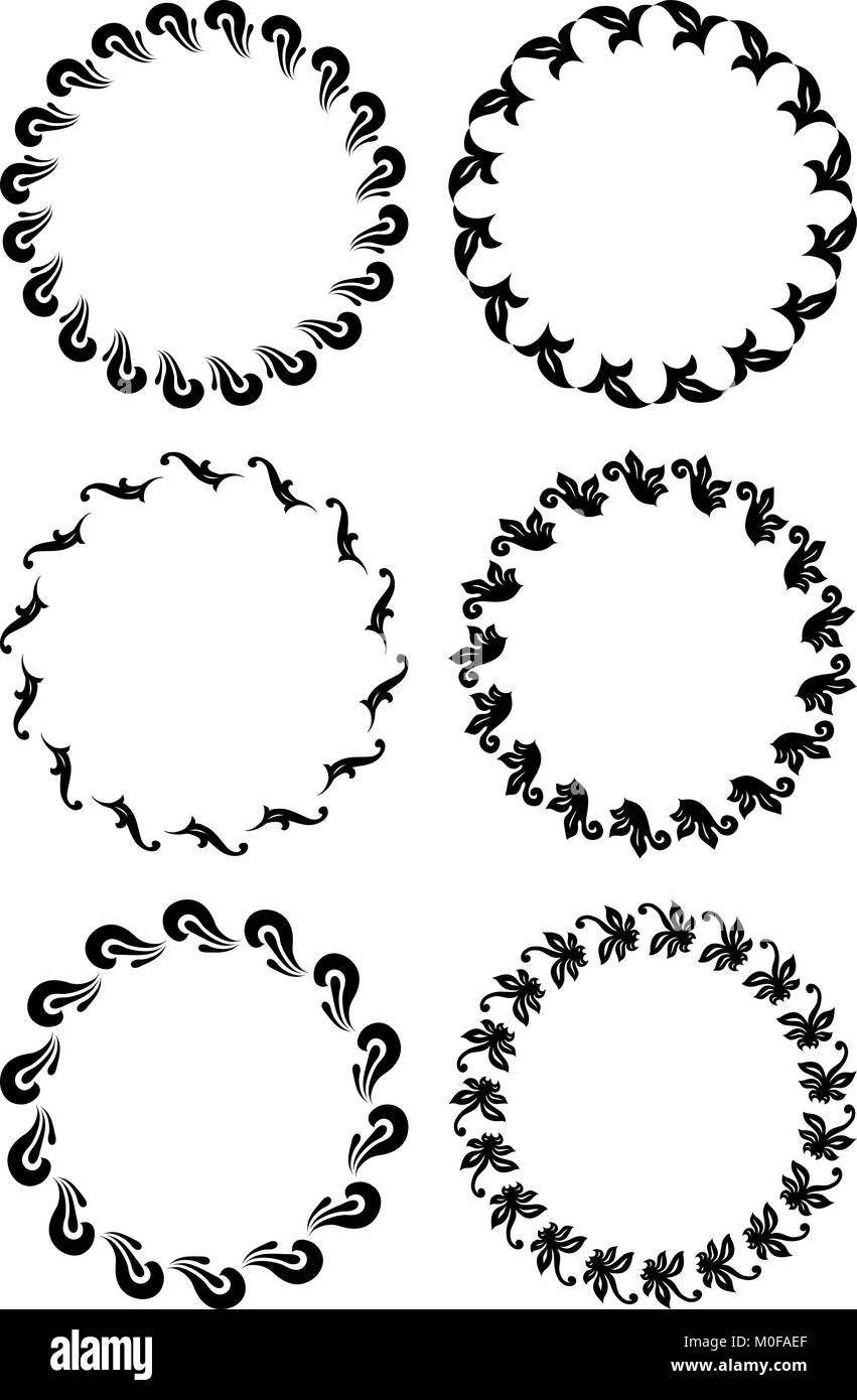 Set of four round floral frames Stock Vector Image & Art - Alamy