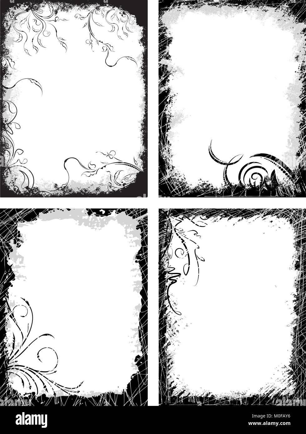 Set of four grunge-styled frames Stock Vector Image & Art - Alamy