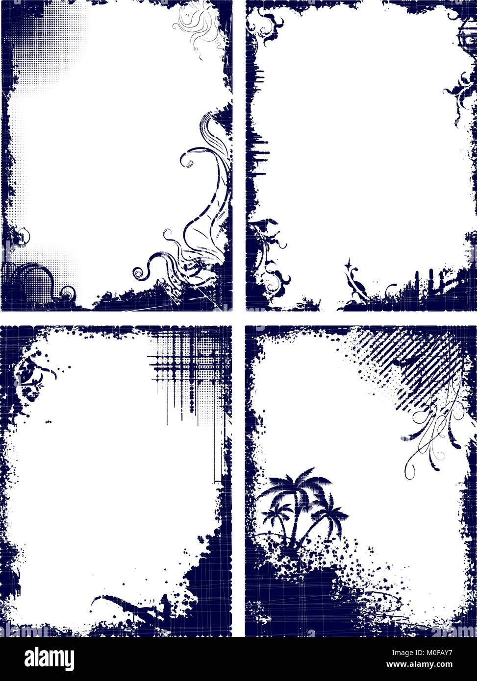Set of four frames in grunge style Stock Vector Image & Art - Alamy