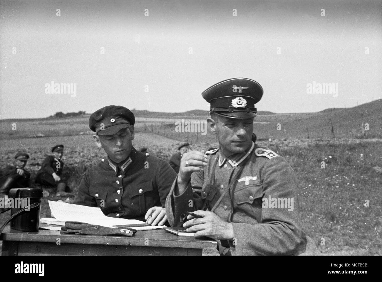Preparing for war German Army Soldiers training in 1936 Stock Photo