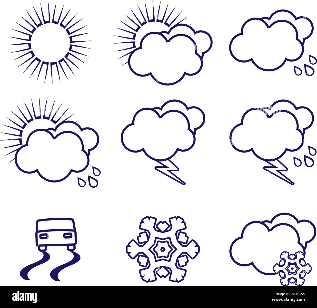 Set of weather icons Stock Vector Image & Art - Alamy