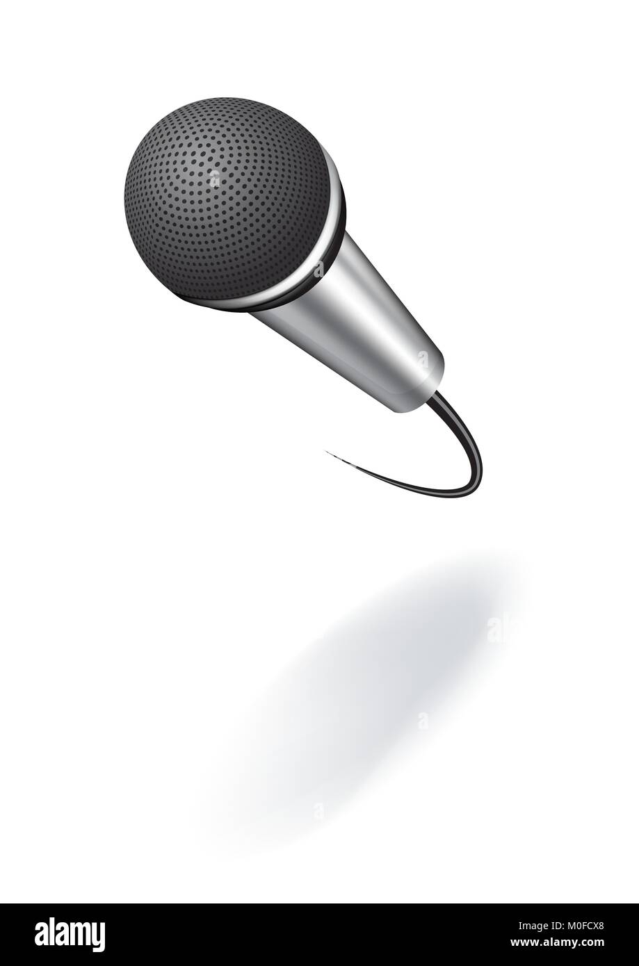 Realistic vector illustration of abstract microphone with shadow