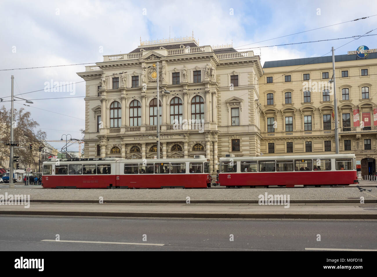 VIENNA, AUSTRIA, DECEMBER 06, 2017:  Public transport tram (Wiener Strassenbahn) Stock Photo