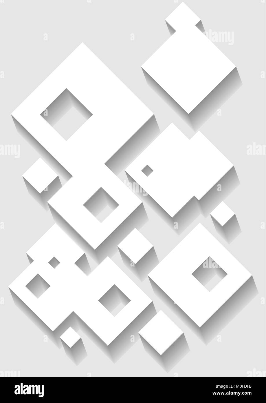 Paper square banner with drop shadows on white background. Vector ...