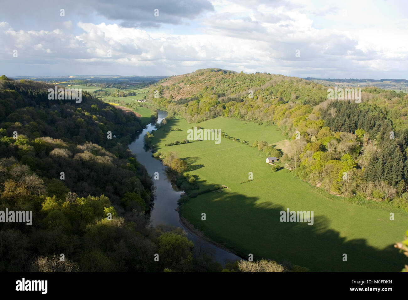 Vista of River Wye from Symond's Yat Rock, Forest of Dean, England Stock Photo