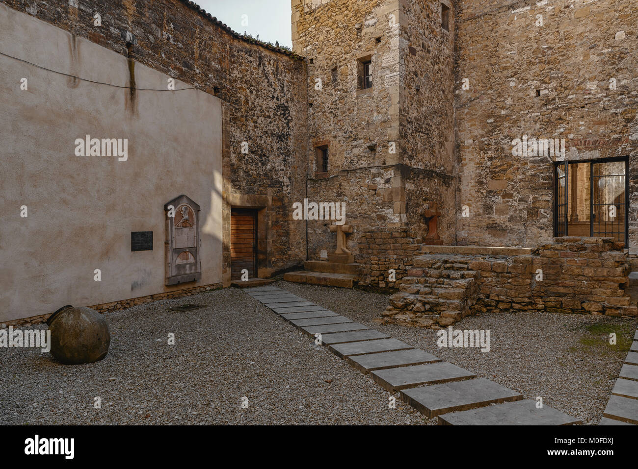 Cemetery of Pilgrims of the Cathedral of San Salvador of the city of Oviedo, Principality of Asturias, Spain. Stock Photo