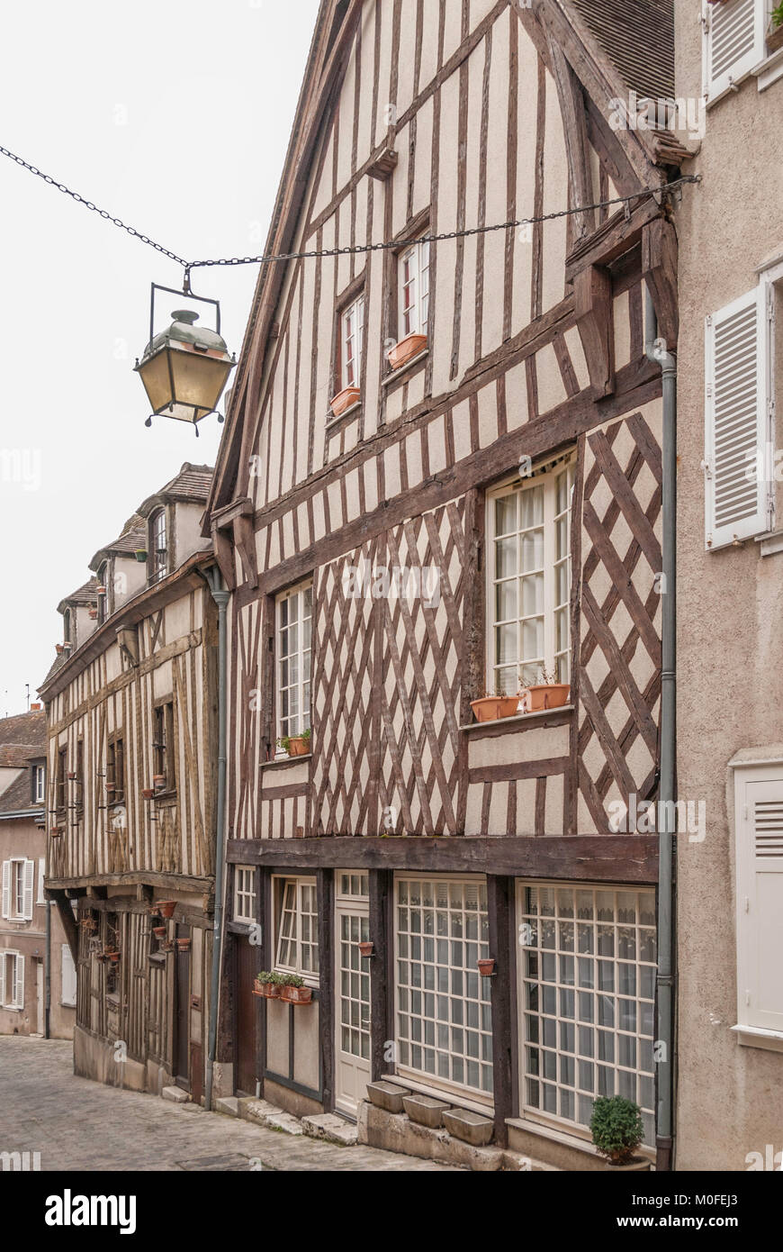 very old houses on a street in Chartres France Stock Photo Alamy