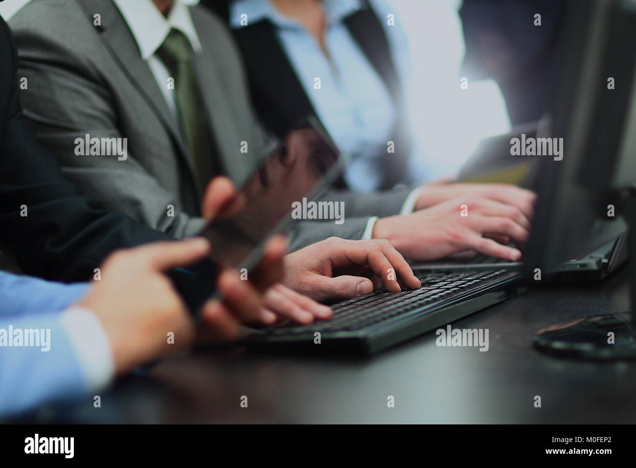 Group of business people working in office Stock Photo - Alamy