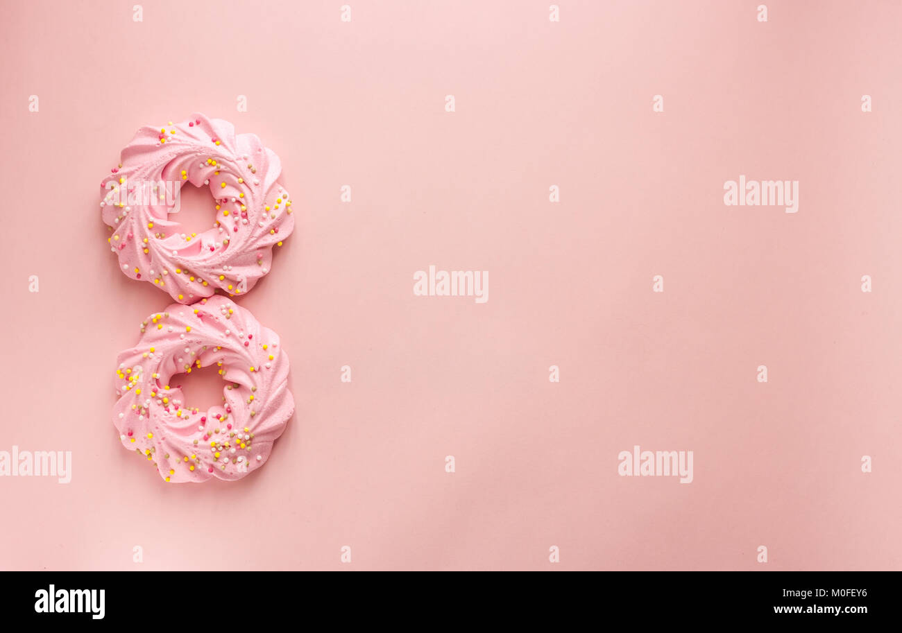 number eight pink cookies and background Stock Photo