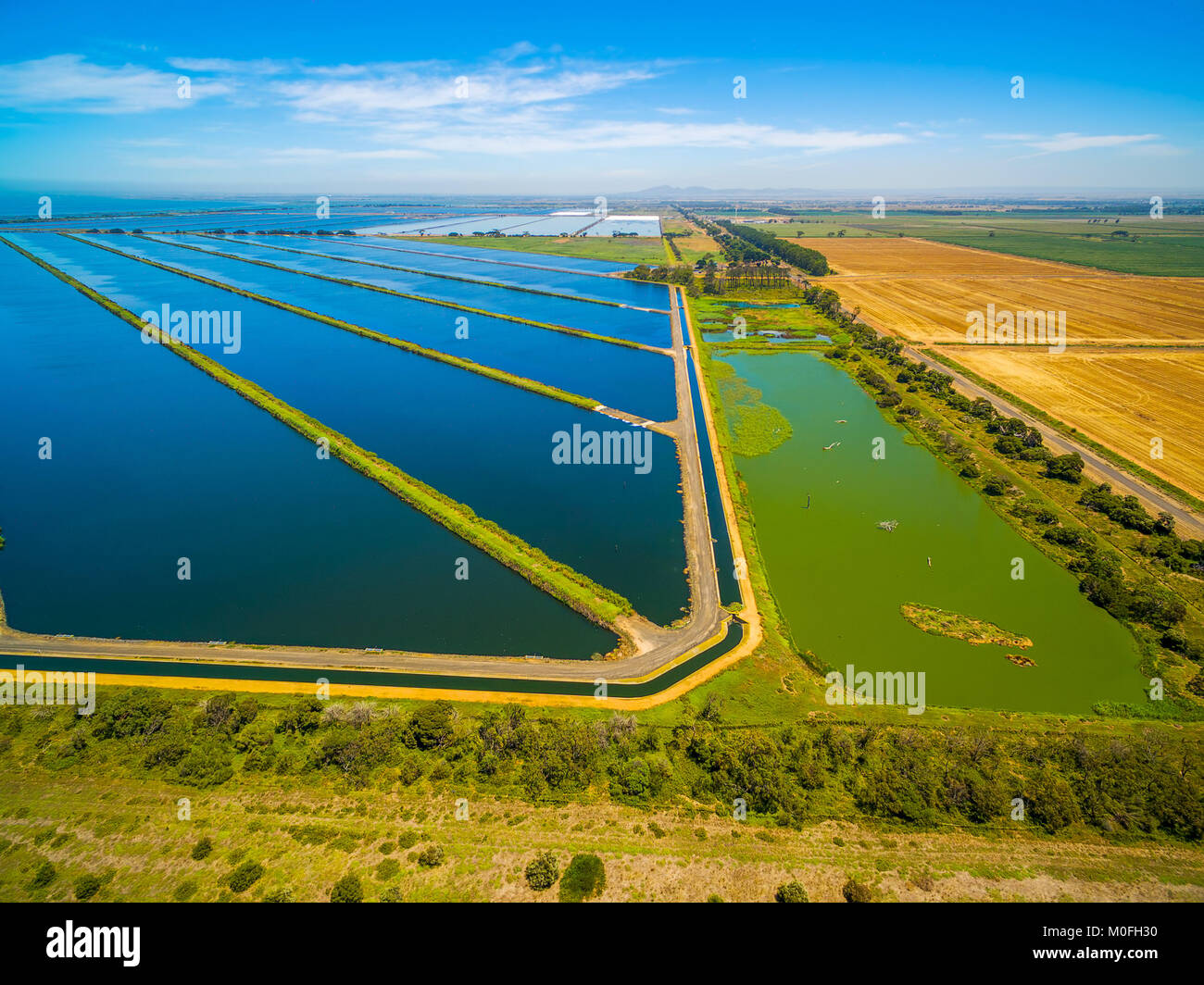 waste-water-treatment-plant-pools-on-bright-sunny-day-stock-photo-alamy