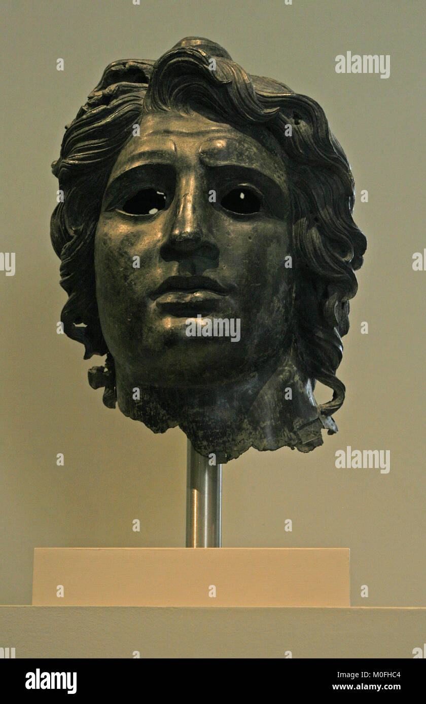 Bronze portrait of Alexander The Great, King of Macedonia, Greek or Roman 150 BC-AD 138, Late Hellenistic to Hadrianic Periods, The Metropolitan Museu Stock Photo