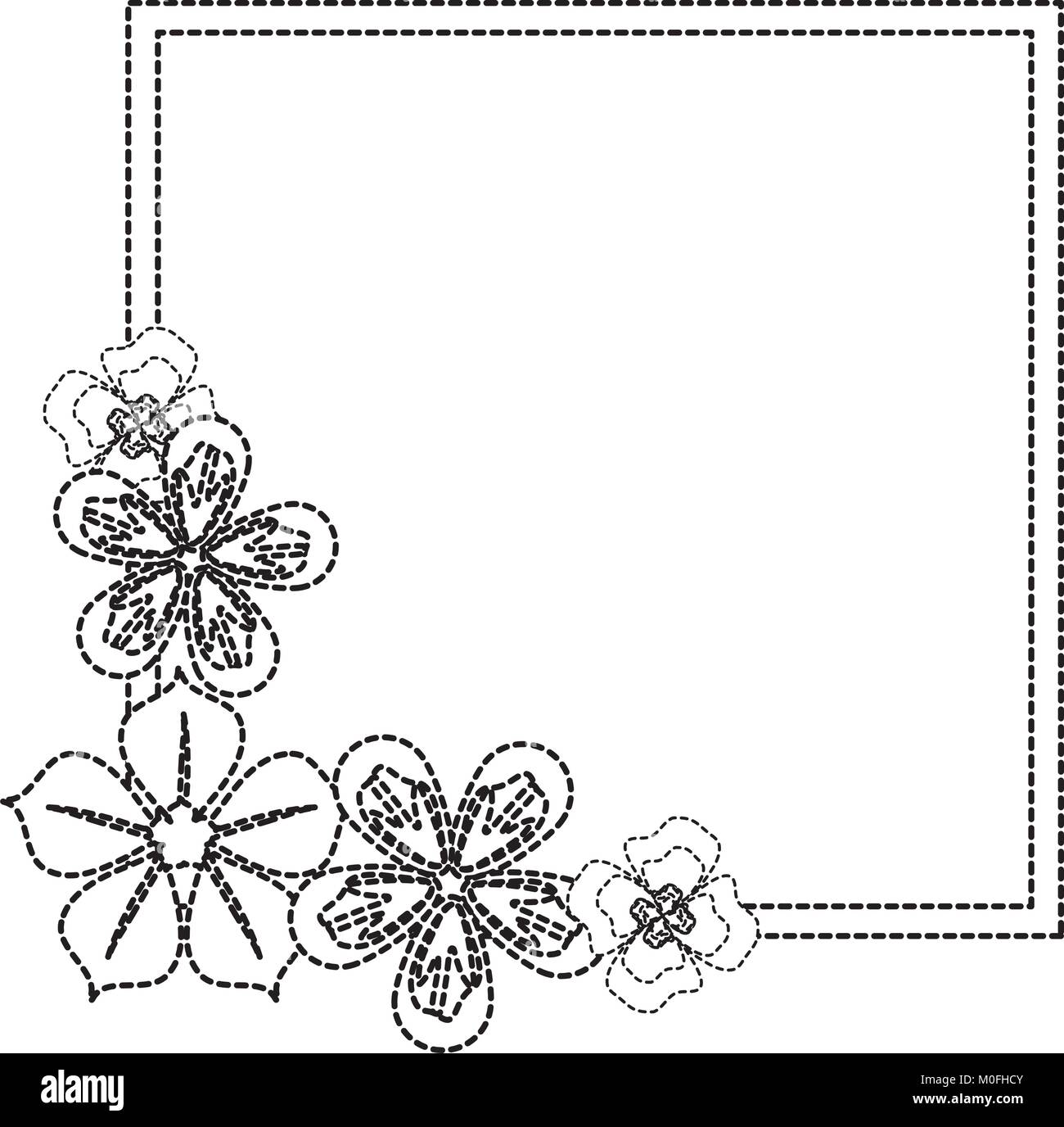 square frame with flowers vector illustration Stock Vector Image & Art ...