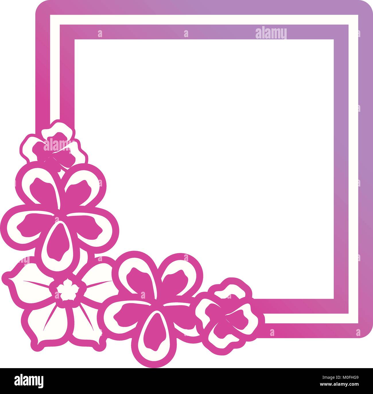 square frame flowers design Stock Vector Image & Art - Alamy