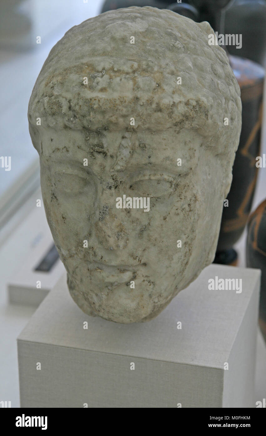 Marble head from a statue of Harmodios Roman 1st 2nd century AD, The