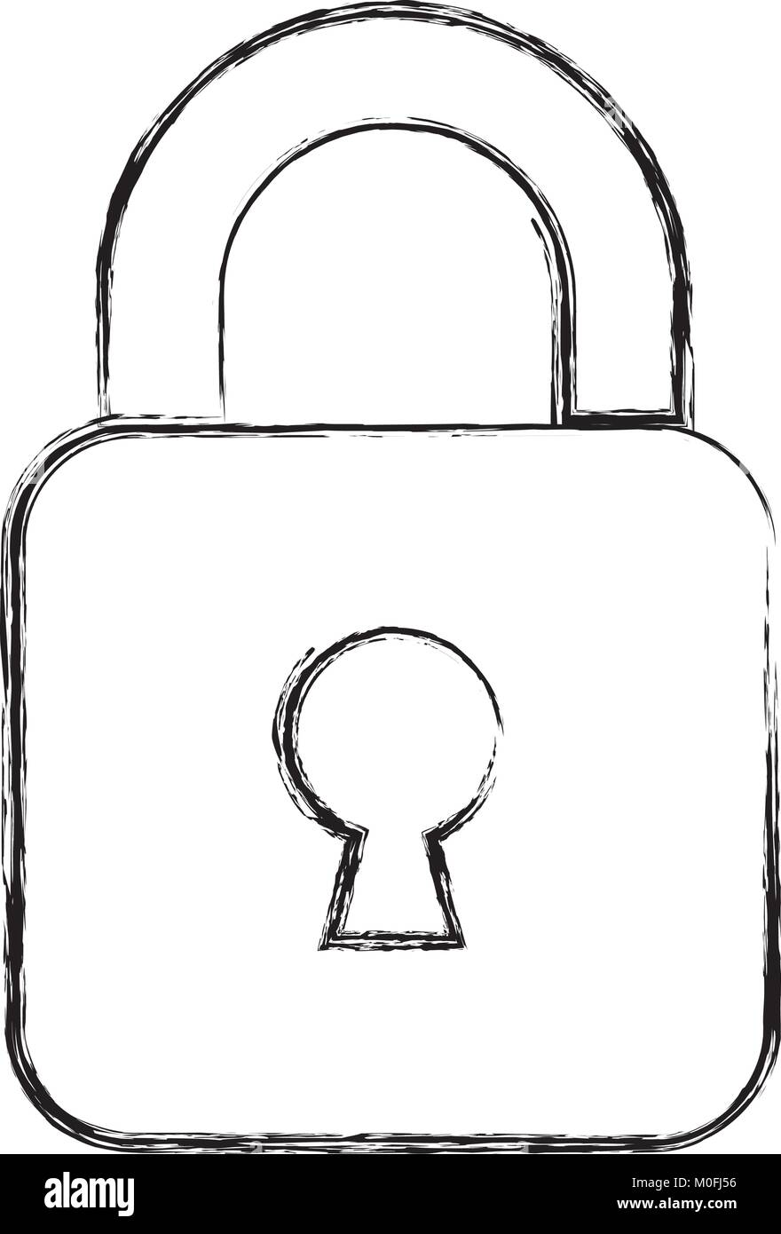 uncolored padlock vector illustration Stock Vector Image & Art - Alamy