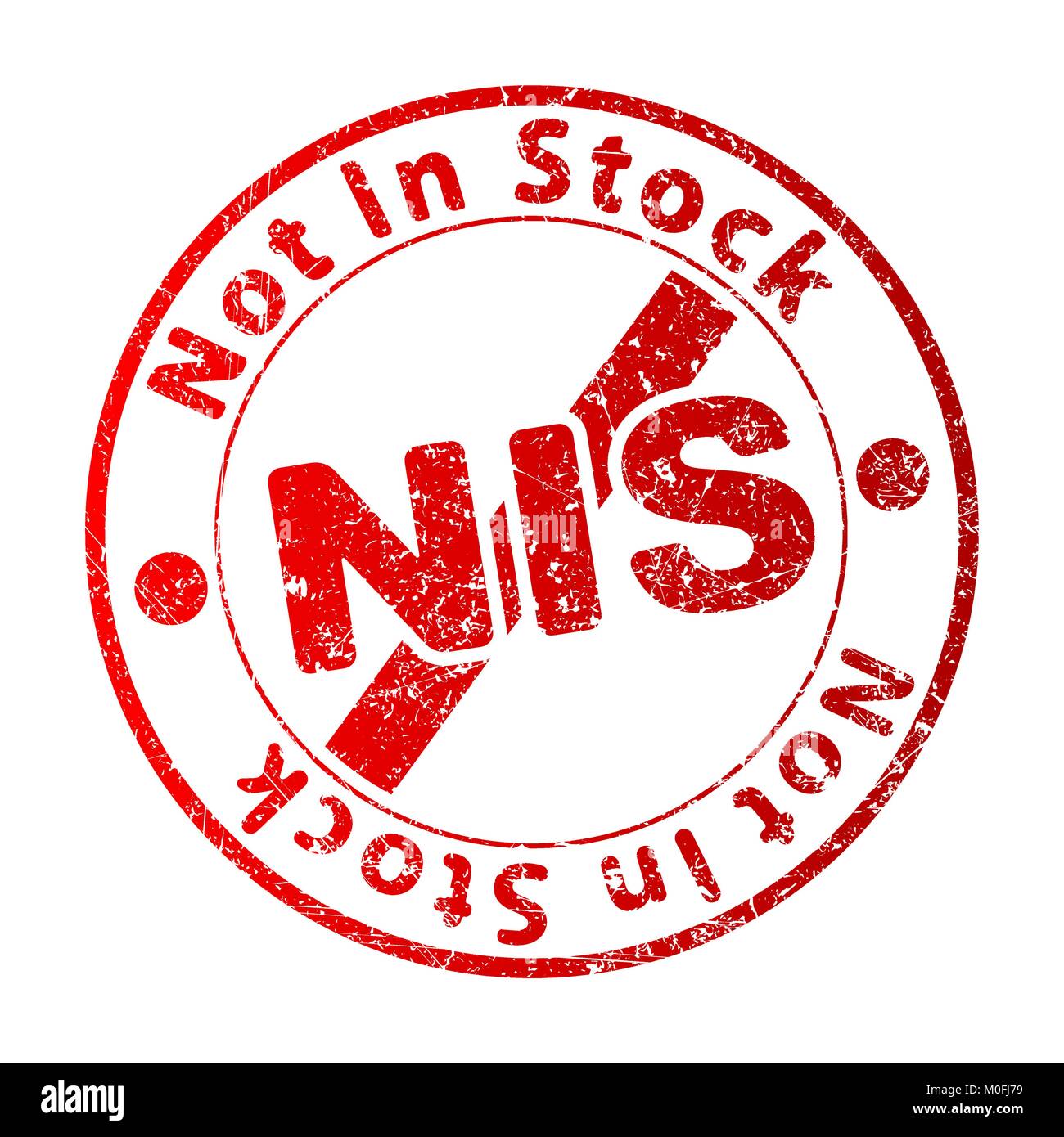 Not In Stock (NIS) rubber stamp Stock Vector