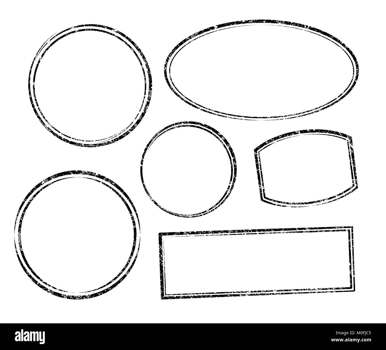 Set of six grunge vector templates for rubber stamps Stock Vector Image ...