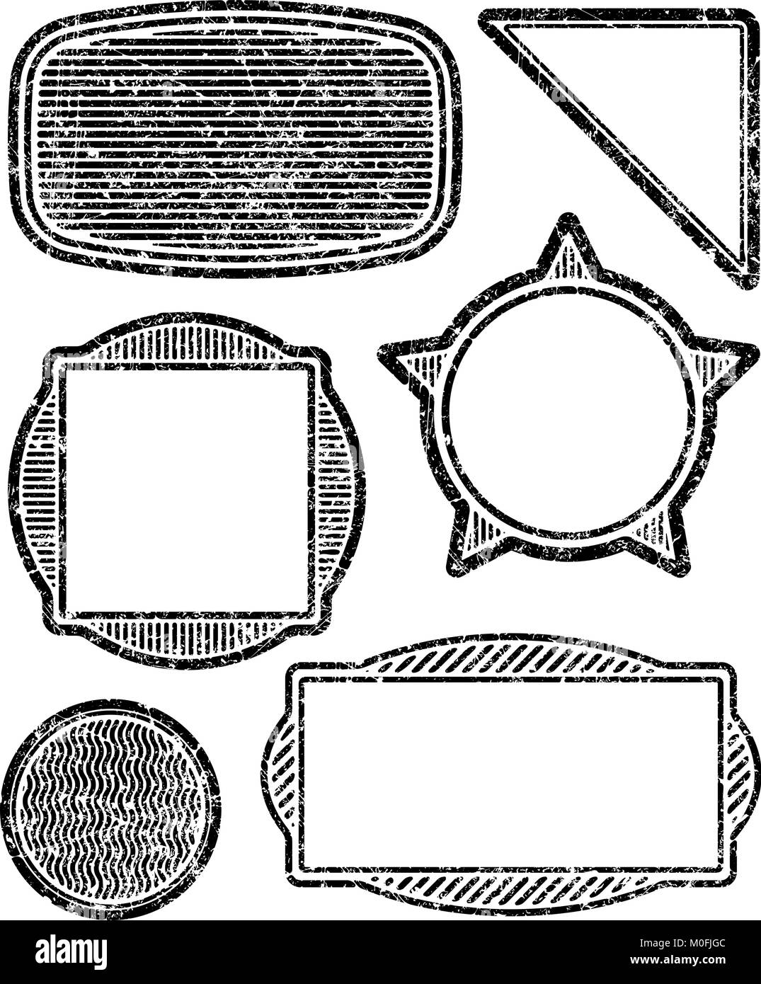 Set of six grunge vector templates for rubber stamps Stock Vector Image ...