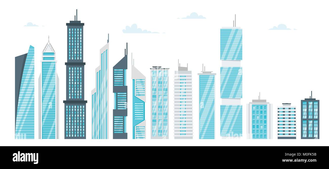 set of city modern skyscrapers Stock Vector Image & Art - Alamy