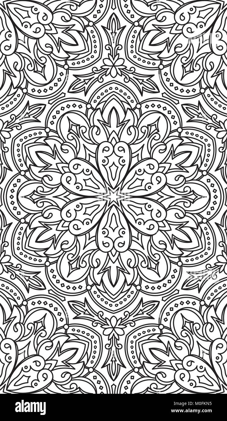 Seamless Abstract Tribal Black-White Pattern. Hand Drawn Ethnic Texture ...