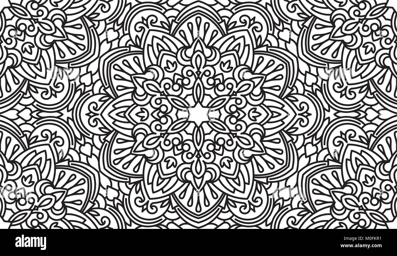 Seamless Abstract Tribal Black-White Pattern. Hand Drawn Ethnic Texture ...