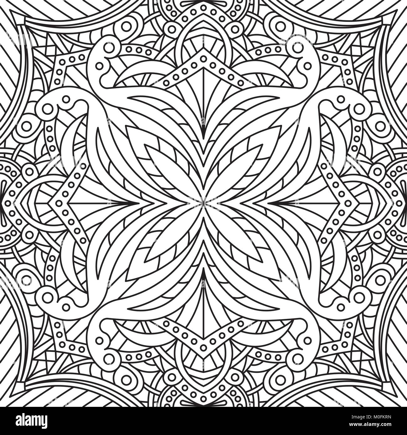 Seamless Abstract Tribal Black-White Pattern. Hand Drawn Ethnic Texture ...