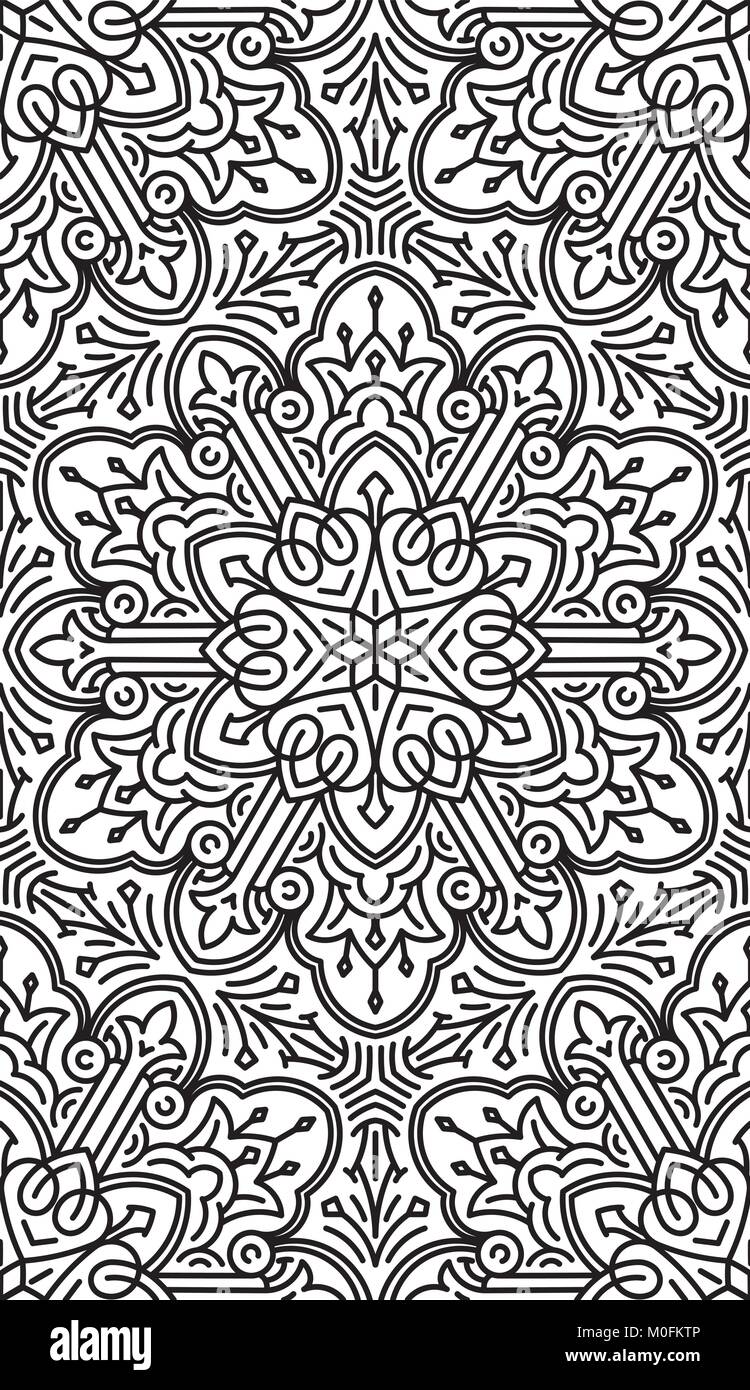 Seamless Abstract Tribal Black-White Pattern. Hand Drawn Ethnic Texture ...