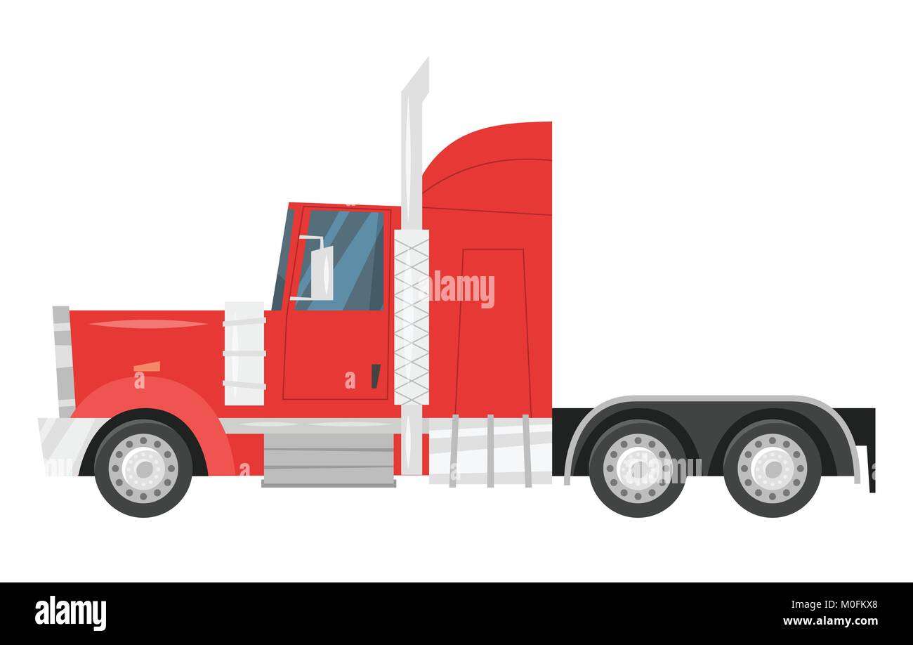 heavy transport - red truck Stock Vector
