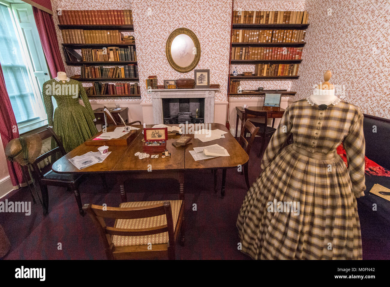 Interior of dining room at Bront‘ Parsonage Museum, Haworth, West Yorkshire, England Stock Photo