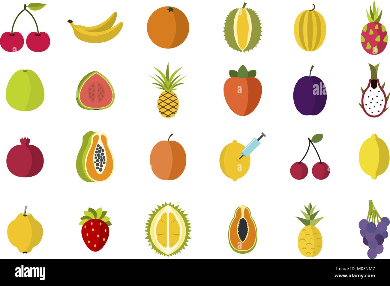Fruits icon set, flat style Stock Vector Image & Art - Alamy