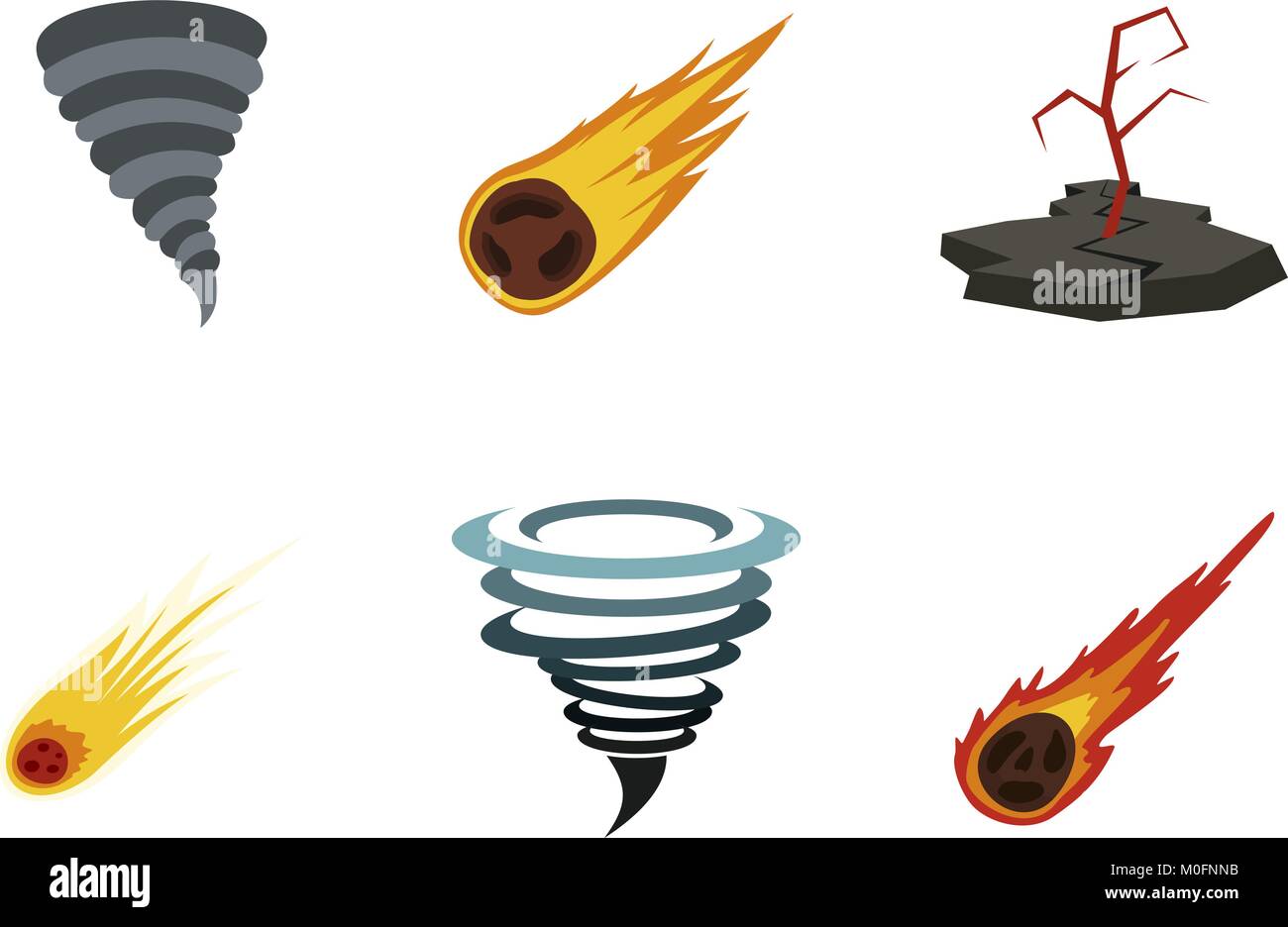 Natural disaster icon set, flat style Stock Vector Image & Art - Alamy