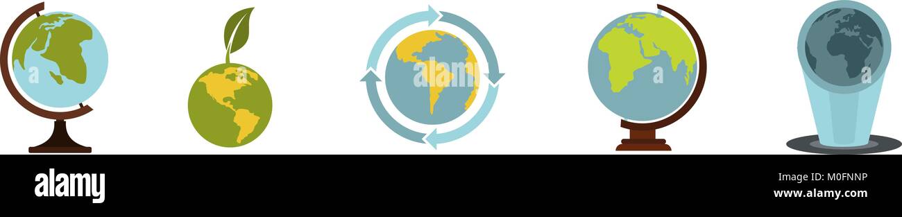 Earth globe icon set, flat style Stock Vector Image & Art - Alamy