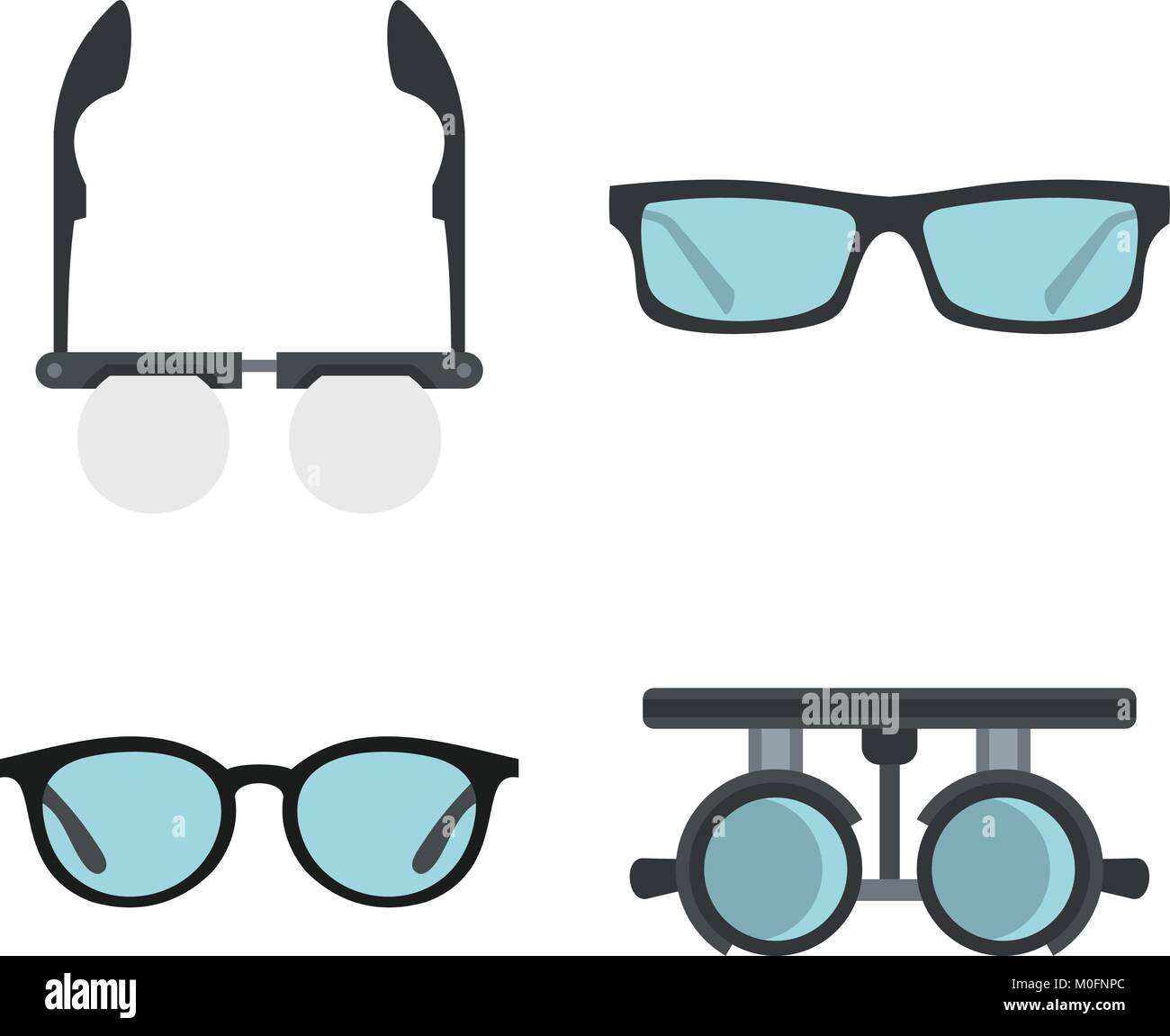 Glasses icon set, flat style Stock Vector Image & Art - Alamy