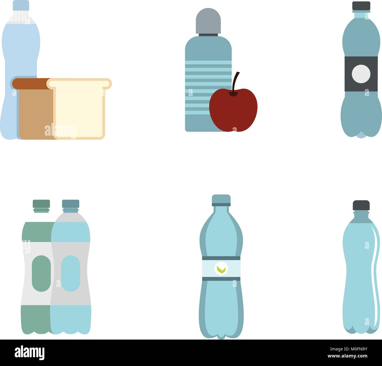 Water bottle icon set, flat style Stock Vector Image & Art - Alamy