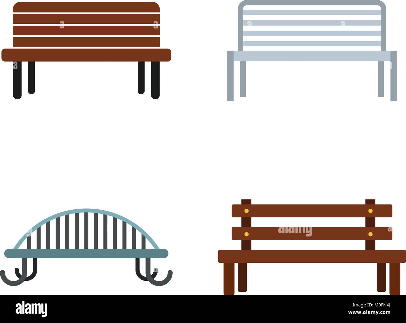 Bench icon set, flat style Stock Vector Image & Art - Alamy