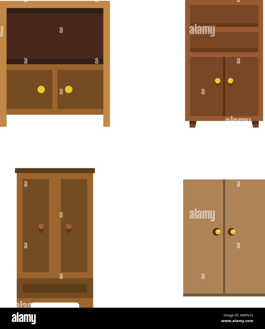 Wardrobe icon set, flat style Stock Vector Image & Art - Alamy