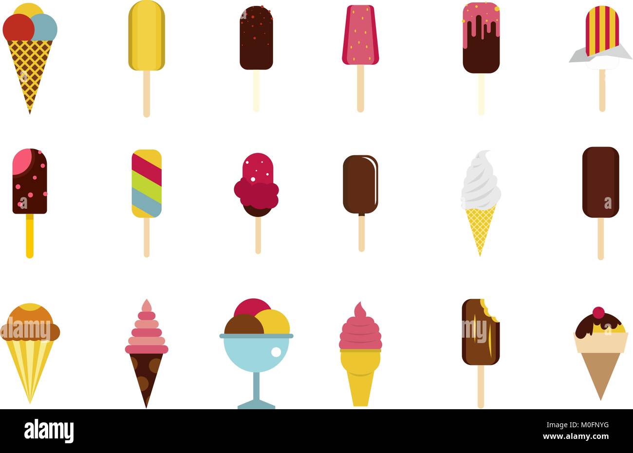 Ice cream icon set, flat style Stock Vector Image & Art - Alamy