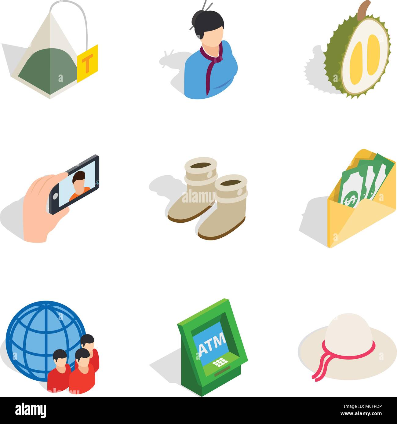 Female company icons set, isometric style Stock Vector Image & Art - Alamy