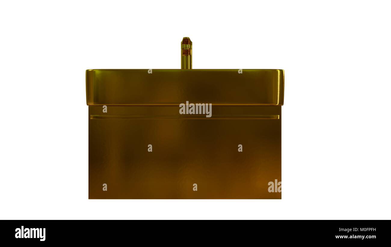 3d rendering of a golden object isolated on white Stock Photo - Alamy