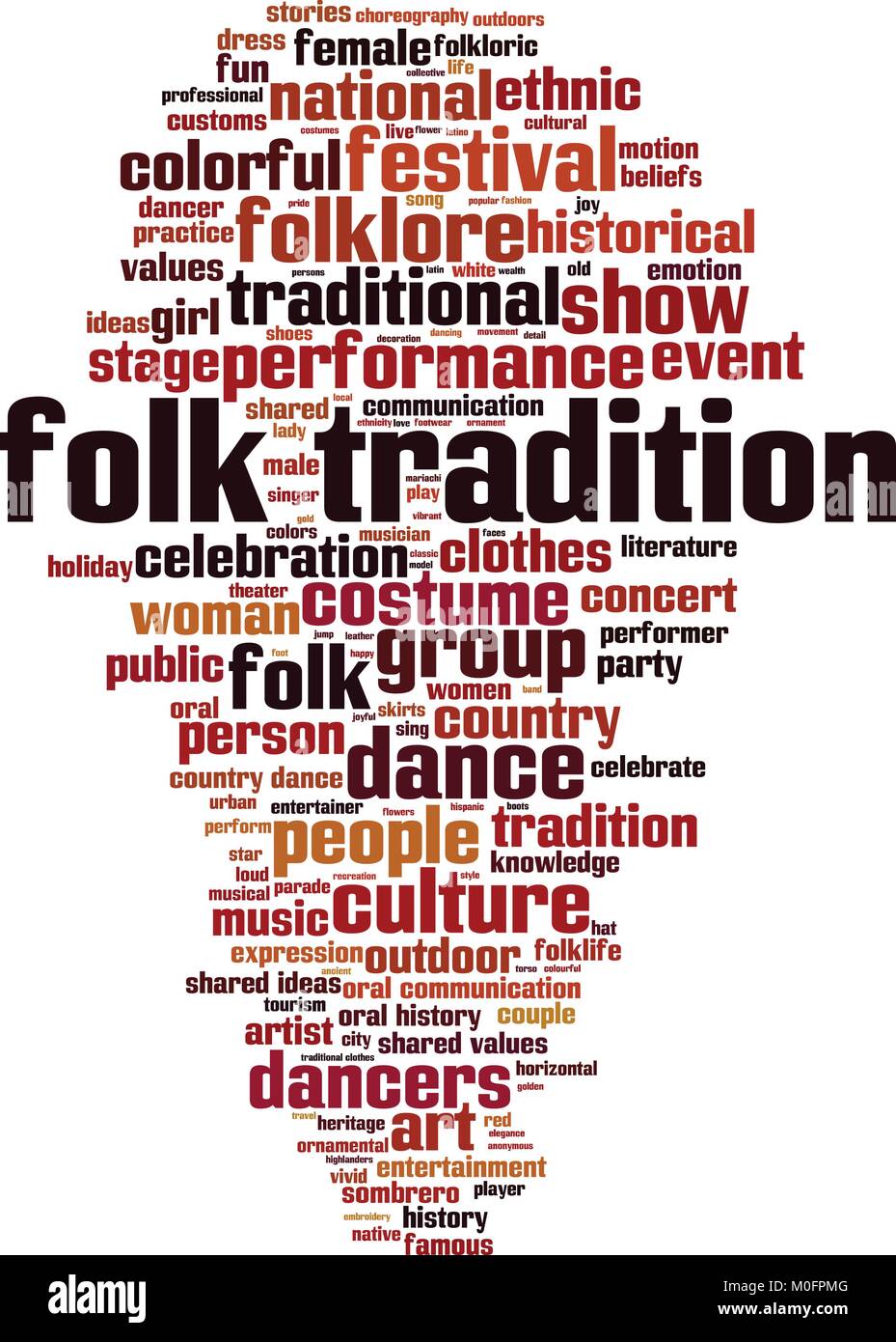 Folk tradition word cloud concept. Vector illustration Stock Vector
