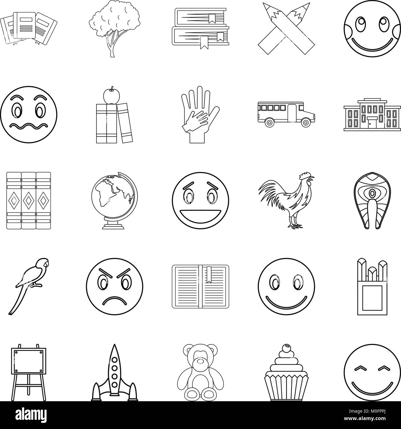 Exploring the world icons set, outline style Stock Vector Image & Art ...