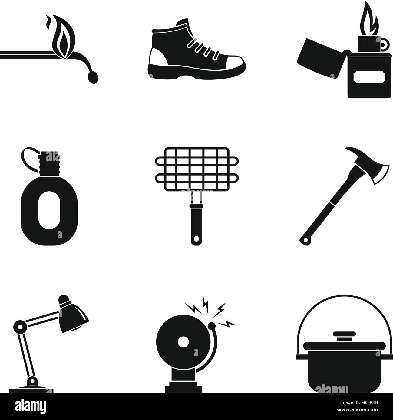 Ignition icons set, simple style Stock Vector Image & Art Alamy