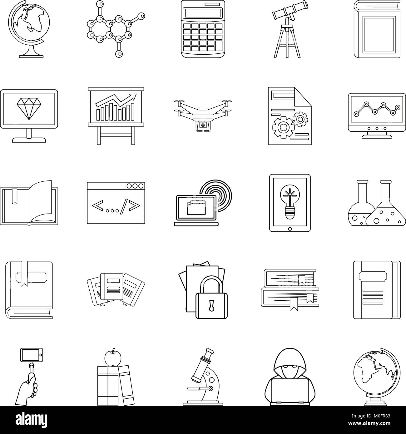 Robotics icons set, outline style Stock Vector Image & Art - Alamy