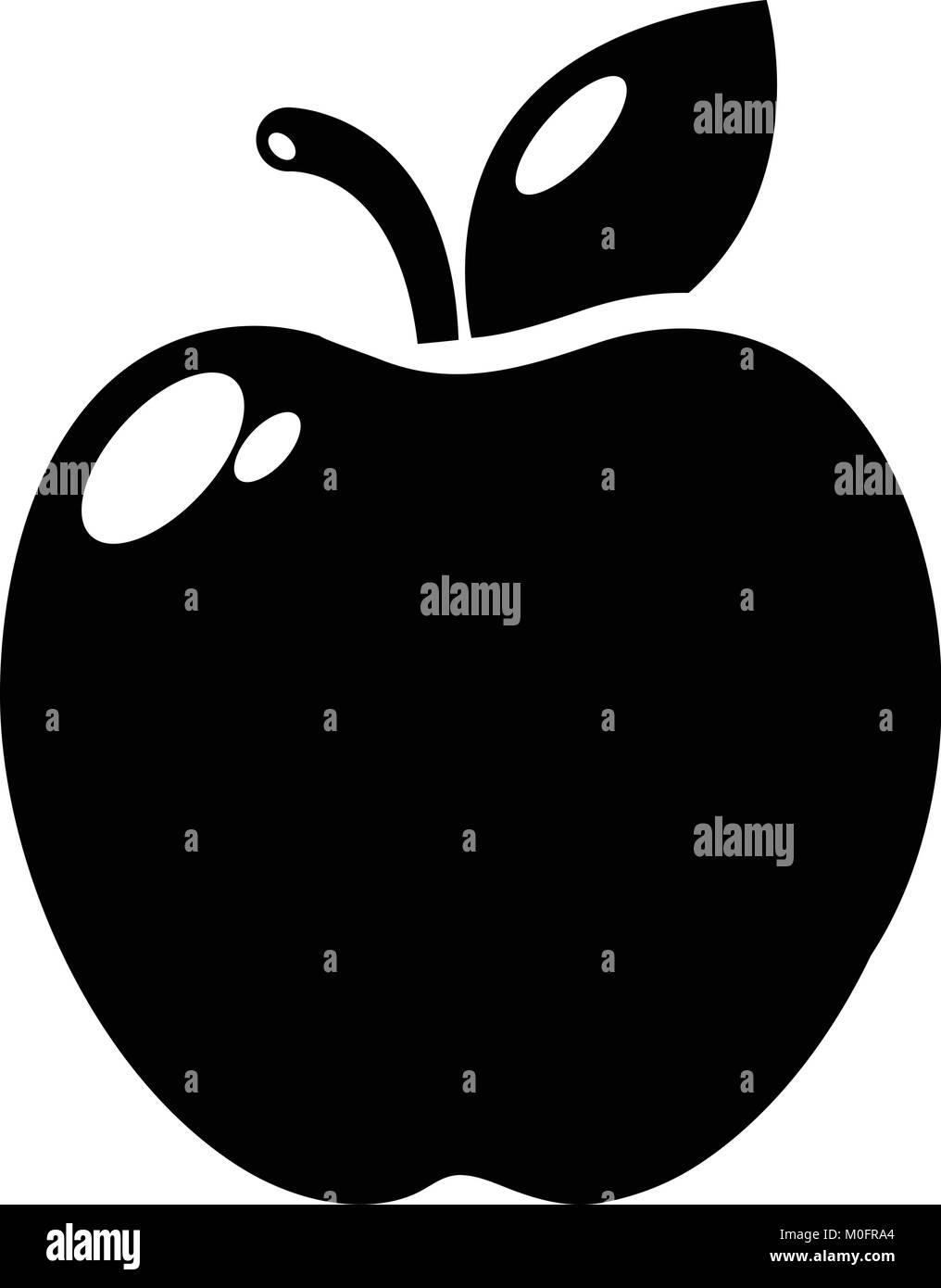 Red apple shape icon Black and White Stock Photos & Images - Alamy
