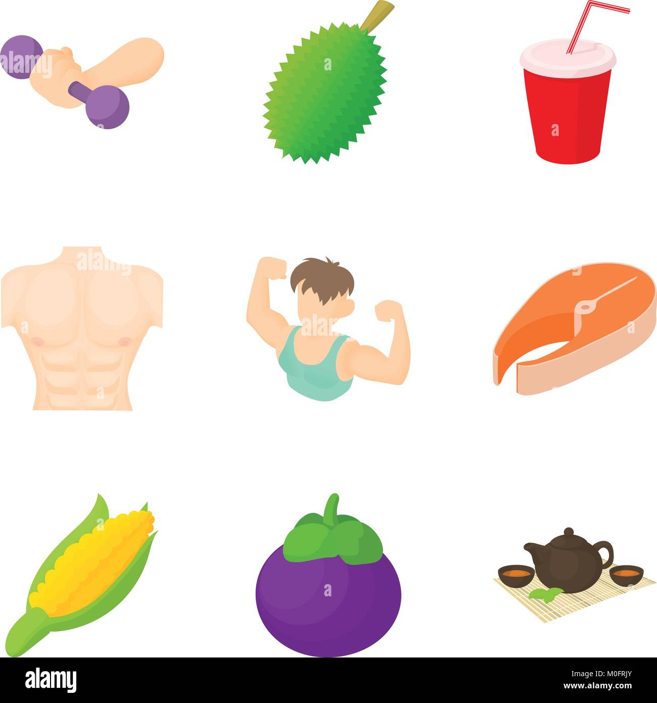 Motor activity icons set, cartoon style Stock Vector Image & Art - Alamy