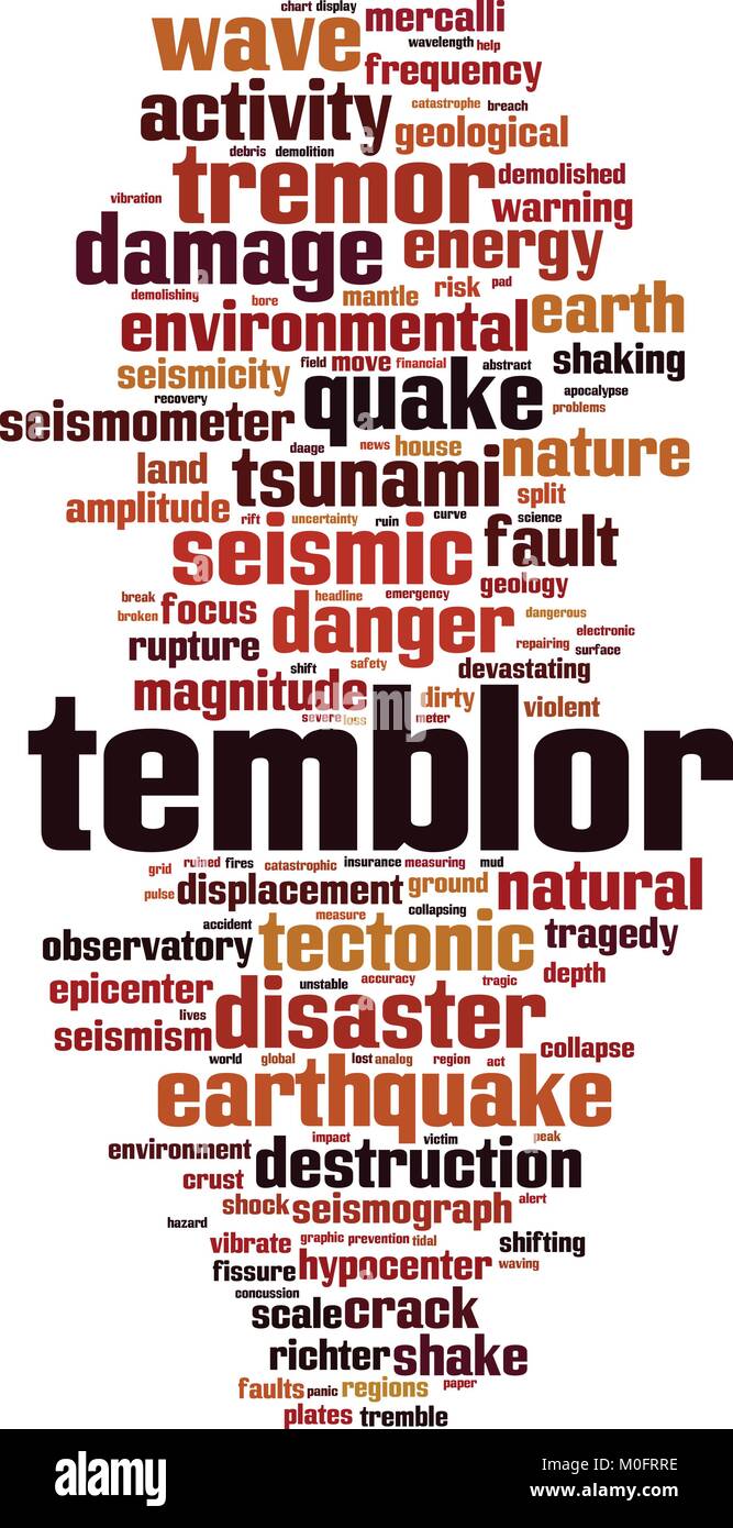 Temblor word cloud concept. Vector illustration Stock Vector