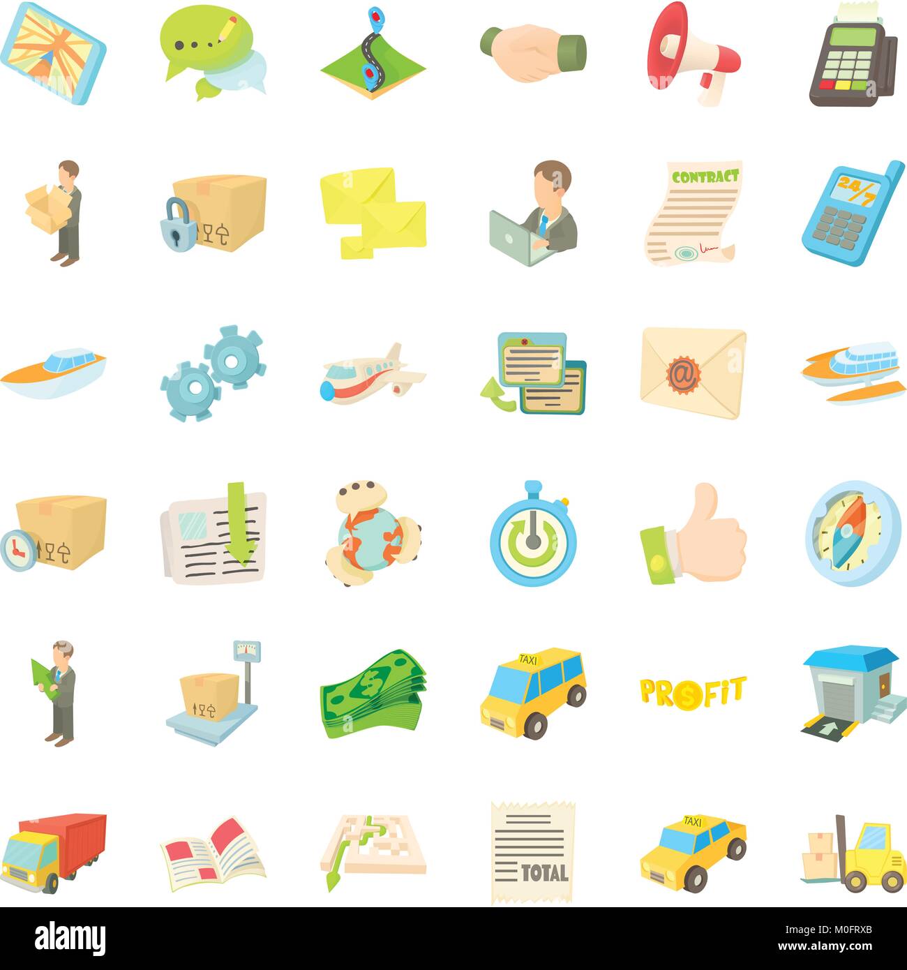 Delivery icons set, cartoon style Stock Vector Image & Art - Alamy